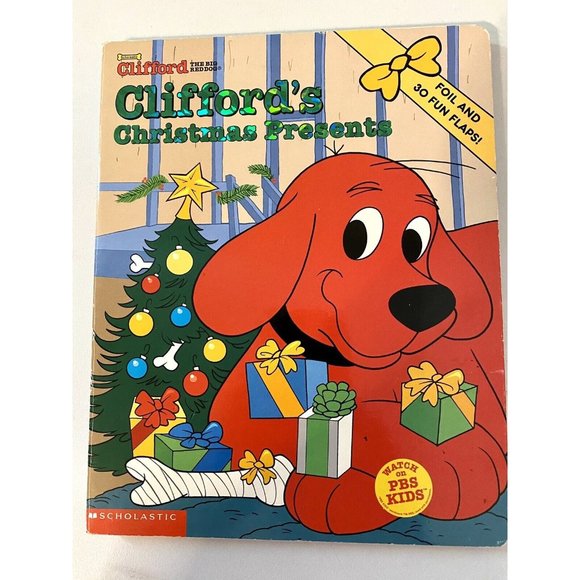 Clifford's Christmas Presents by Sonali Fry 2002 Flap Book w 5T Elf Top Beanie - Picture 2 of 7